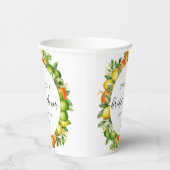 Modernes Orangen Lemon Citrus Brautparty Pappbecher (Rechts)