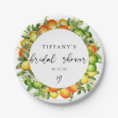Modernes Orangen Lemon Citrus Brautparty Pappteller (Vorderseite)