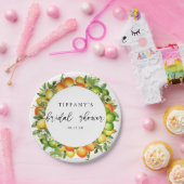 Modernes Orangen Lemon Citrus Brautparty Pappteller (Party)