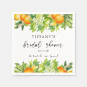 Modernes Orangen Lemon Citrus Brautparty Serviette (Vorderseite)