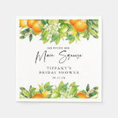 Modernes Orangen Lemon Citrus Brautparty Serviette (Vorderseite)