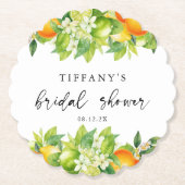 Modernes Orangen Lemon Citrus Brautparty Untersetzer (Vorderseite)