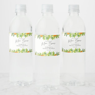 Modernes Orangen Lemon Citrus Brautparty Wasserflaschenetikett