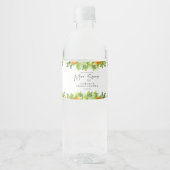 Modernes Orangen Lemon Citrus Brautparty Wasserflaschenetikett (Vorderseite)