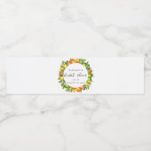 Modernes Orangen Lemon Citrus Brautparty Wasserflaschenetikett (Einzelnes Label)