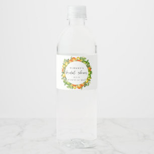 Modernes Orangen Lemon Citrus Brautparty Wasserflaschenetikett