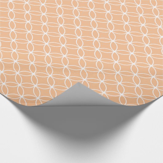 Modernes Orangen- und Weißkreismuster Diamantenmus Geschenkpapier (Ecke)
