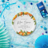 Modernes Orangen Zitrusfrüchte-Brautparty Pappteller (Party)