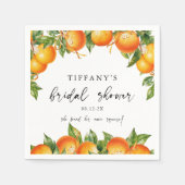 Modernes Orangen Zitrusfrüchte-Brautparty Serviette (Vorderseite)