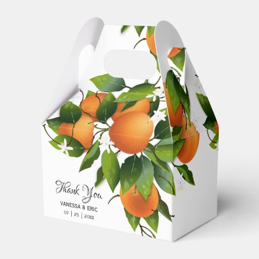 Modernes Orangenfrucht | Hochzeit Geschenkschachtel (Vorderseite)