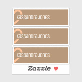 Modernes Orangenherz Form Vintag braun Halbherz Aufkleber