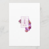 Modernes Orchid Wedding Menu Menükarte (Rückseite)