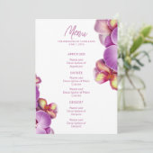 Modernes Orchid Wedding Menu Menükarte (Stehend Vorderseite)