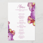 Modernes Orchid Wedding Menu Menükarte (Vorderseite)