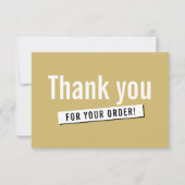 MODERNES ORDER INSERT Geschäft Danke Gold (Vorderseite)
