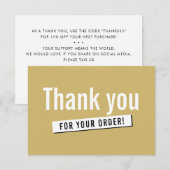 MODERNES ORDER INSERT Geschäft Danke Gold (Vorne/Hinten)