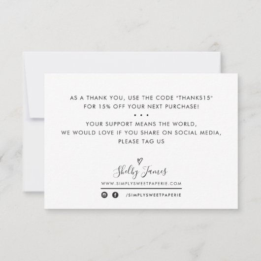 MODERNES ORDER INSERT Geschäft danke Ihnen minze g (Rückseite)