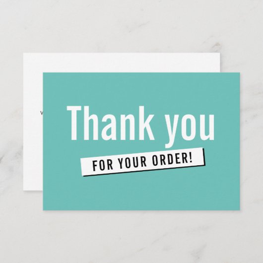 MODERNES ORDER INSERT Geschäft danke Ihnen minze g (Vorne/Hinten)