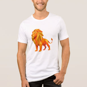 Modernes Origami-Geometrisches-Löwe-Grafik-T-Shirt Tri-Blend Shirt