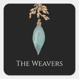 Modernes Original Wasserfarbe Türkisch Weihnachten Quadratischer Aufkleber