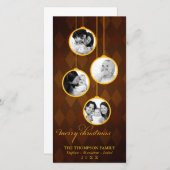 Modernes Ornament Gold & Brown Frohe Weihnachten (Vorne/Hinten)