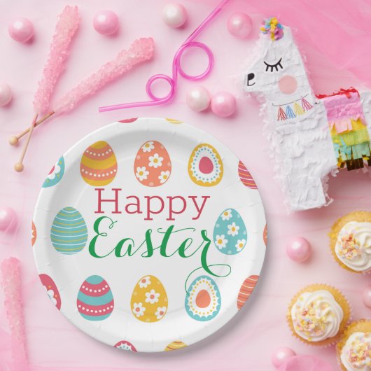 Modernes Ostereig Pappteller (Party)