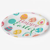 Modernes Ostereig Pappteller (Schrägansicht)