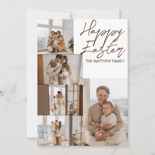 Modernes Ostern, 5-Foto-Kollektion Feiertagskarte (Vorderseite)