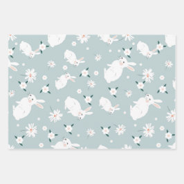 Modernes Ostersapphir, blau und rosa Set 3 Geschenkpapier Set