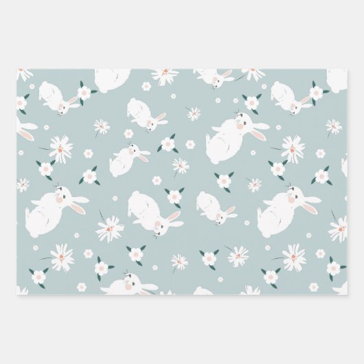 Modernes Ostersapphir, blau und rosa Set 3 Geschenkpapier Set (Vorderseite)