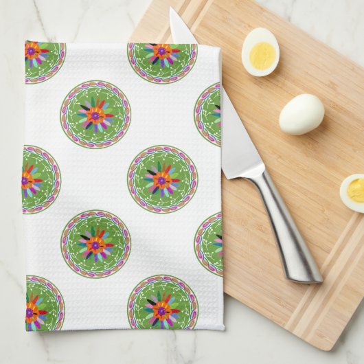 Modernes Otomi-Design Geschirrtuch (Viertel Falte)