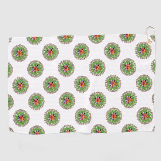 Modernes Otomi-Design Golfhandtuch (Horizontal)