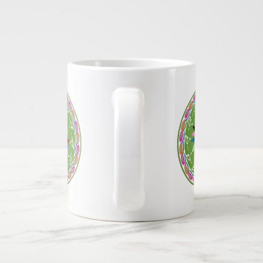 Modernes Otomi-Design Jumbo-Tasse (Rückseite)