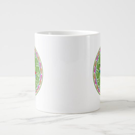 Modernes Otomi-Design Jumbo-Tasse (Vorderseite)