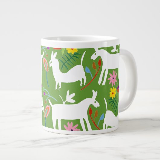 Modernes Otomi-Design | Llama Donkey Design Jumbo-Tasse (Vorderseite Rechts)