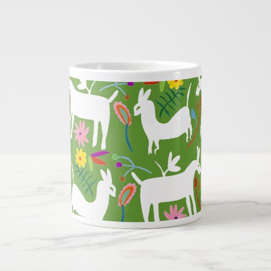 Modernes Otomi-Design | Llama Donkey Design Jumbo-Tasse (Vorderseite)