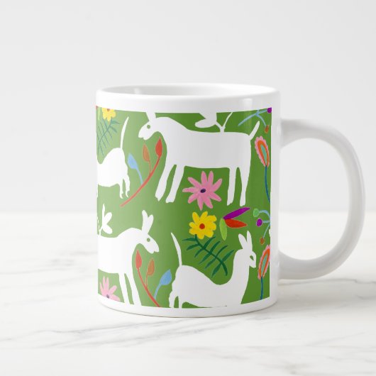 Modernes Otomi-Design | Llama Donkey Design Jumbo-Tasse (Rechts)