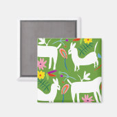 Modernes Otomi-Design | Llama Donkey Design Magnet (Vorderseite/Rückseite)
