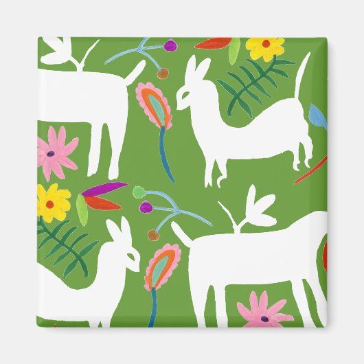 Modernes Otomi-Design | Llama Donkey Design Magnet (Vorne)