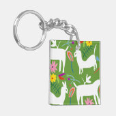 Modernes Otomi-Design | Llama Donkey Design Schlüsselanhänger (Vorderseite links)