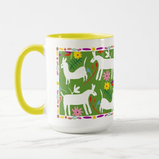 Modernes Otomi-Design | Llama Donkey Design Tasse (Links)