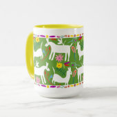 Modernes Otomi-Design | Llama Donkey Design Tasse (Vorderseite Links)