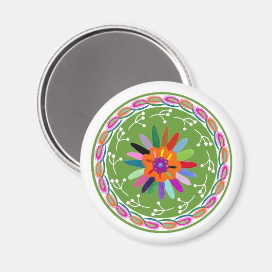 Modernes Otomi-Design Magnet (Vorderseite/Rückseite)