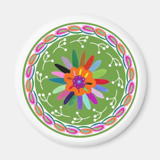 Modernes Otomi-Design Magnet (Vorne)