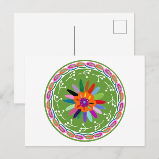 Modernes Otomi-Design Postkarte (Vorne/Hinten)