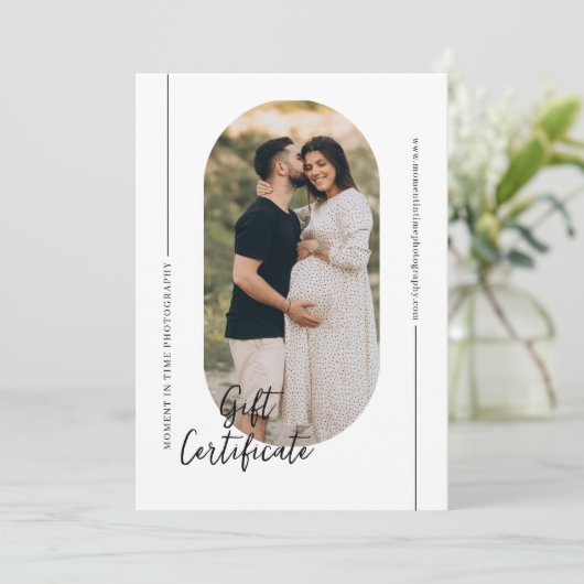 Modernes Oval Arch Fotogeschenk (Stehend Vorderseite)