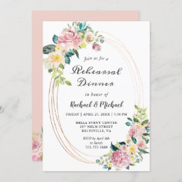 Modernes Oval Blumen Rahmen Frühlingsfest Probe Einladung