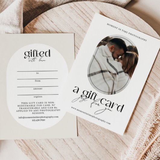 Modernes Oval-Foto-Geschenkgutschein