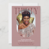 Modernes Oval Foto & Unterschrift 30. Geburtstag Einladung (Vorderseite)