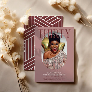 Modernes Oval Foto & Unterschrift 30. Geburtstag Einladung